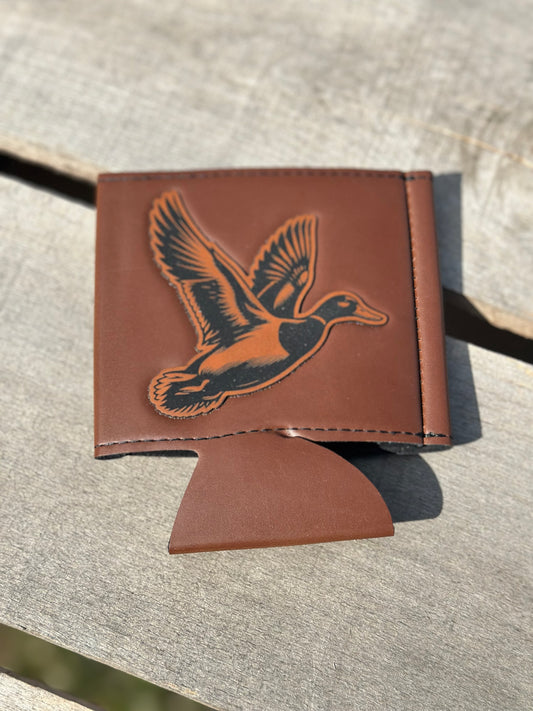 Flying mallard Koozie